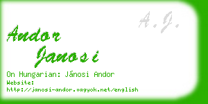 andor janosi business card